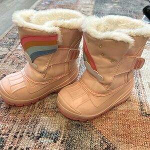 Size 7 cat and Jack rainbow snow boots